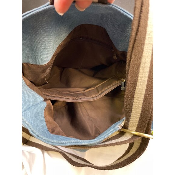 Women's Blue Denim Canvas Backpack SKU 3748 - Picture 7 of 11